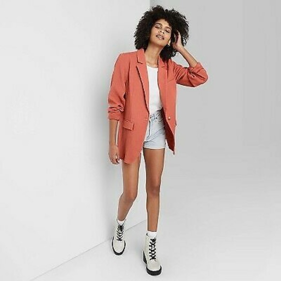 Ann Taylor Dusty Orange Oversize Blazer 